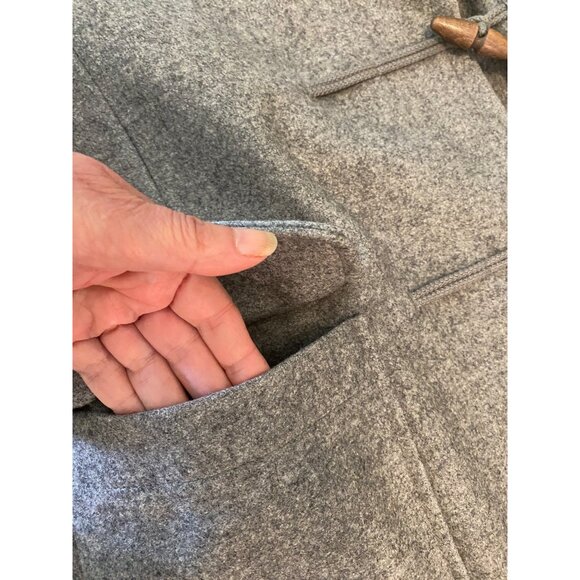 Benetton Womens Wool Blend Gray Peacoat Made In Italy Large - Picture 7 of 13